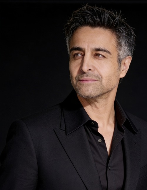 Nicholas Guilak — black suit close-up headshot